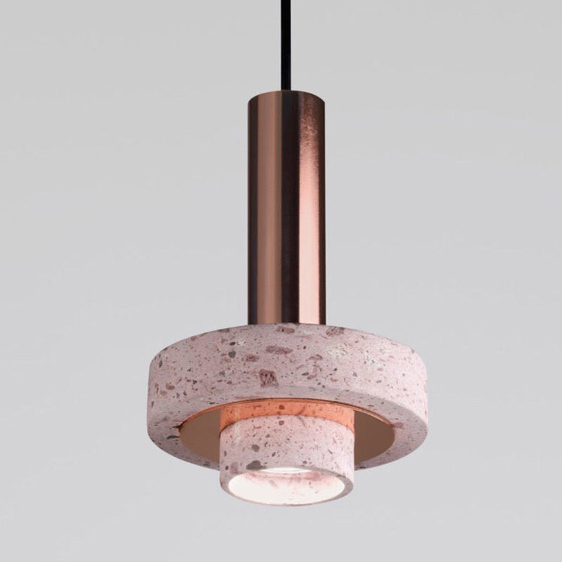 Aelith Suspension Cylindre Moderne Métal/Pierre Salle à Manger - Neutralighting