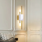 Drena Applique Murale Linéaire Moderne Marbre. Blanc/Vert/Or. Salon - Neutralighting