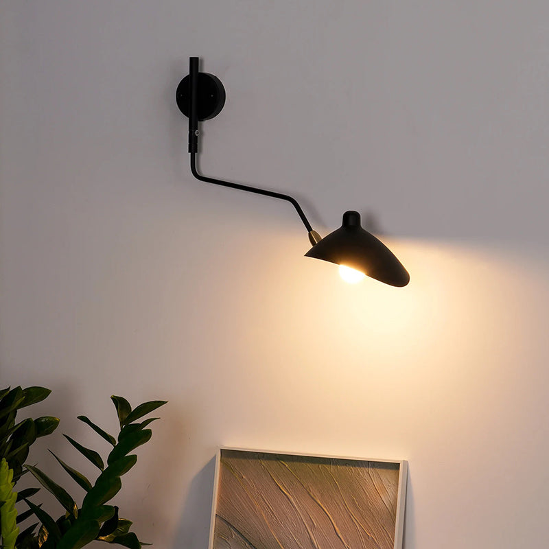 Arisha Simple LED Applique Murale Linéaire Industrielle 1/2 Lumières Métal Noir Salon/Chambre à Coucher - Neutralighting