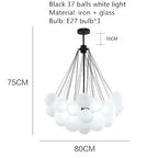 Valentina Lustre Globe Modenre, Fer/Verre, Noir/Blanc, Salon - Neutralighting