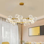 Valentina Suspension Boule Moderne, Métal/Verre, Doré/Noir, Salon - Neutralighting
