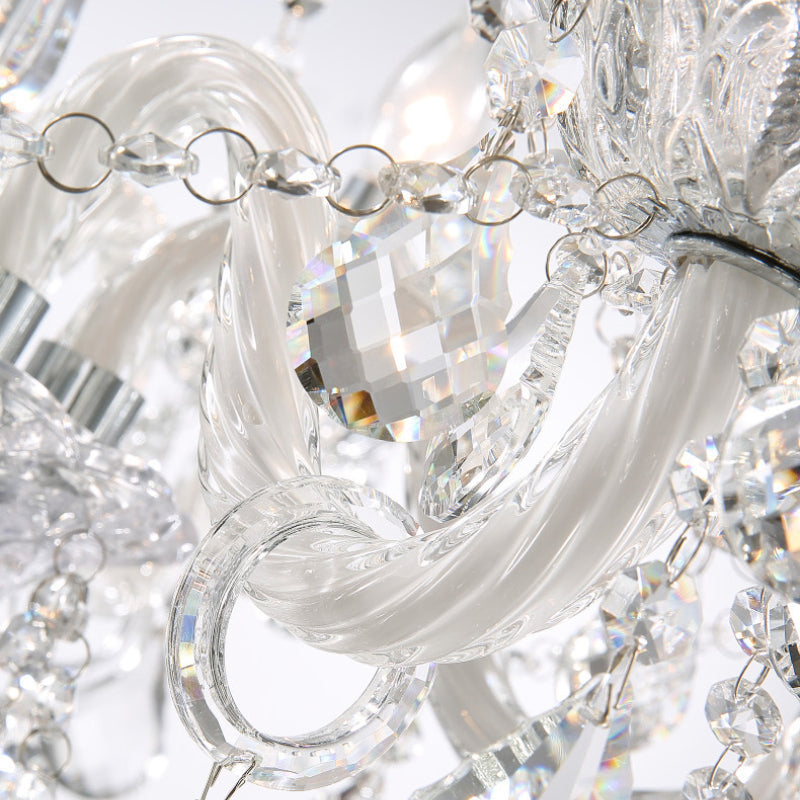 Silva Français Cristal Métal Lustre Salon Salle à Manger - Neutralighting