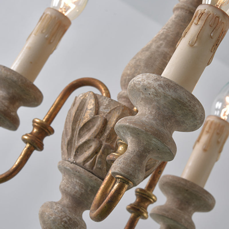 Silva Rustique Français Bois Lustre Salon Salle à Manger - Neutralighting