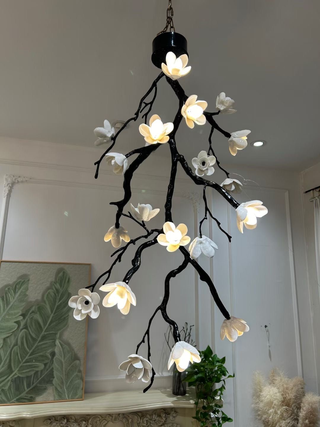 Lustra Lustre Noir Branche Fleur - Neutralighting