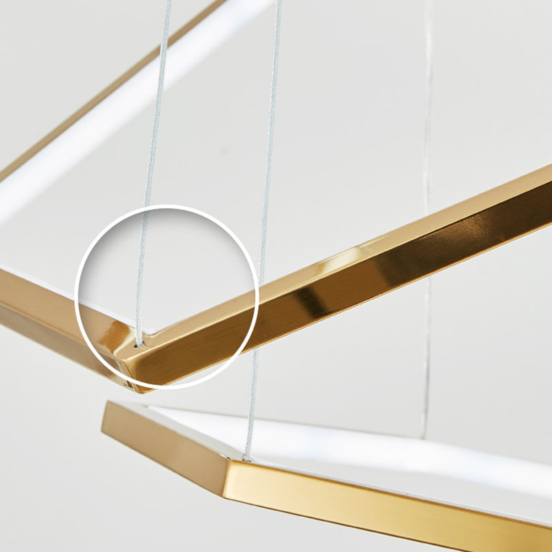 Ray Suspension Géométrique Contemporain, Métal, Doré, Salon/Chambre à Coucher - Neutralighting