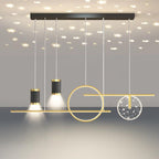 Arisha Luminaires Suspension Etoilé Moderne, Métal, Noir/Blanc/Or, Salon - Neutralighting