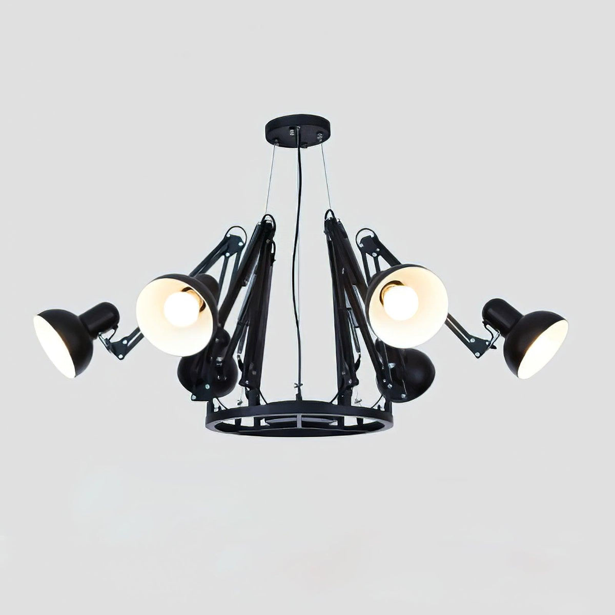 Lustra Chandelier Noir à Bras Multiples Ajustables - Neutralighting