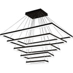 Arisha Suspension Rectangulaire Nordique, Métal/Acrylique, Noir, Chambre à Coucher/Salon - Neutralighting