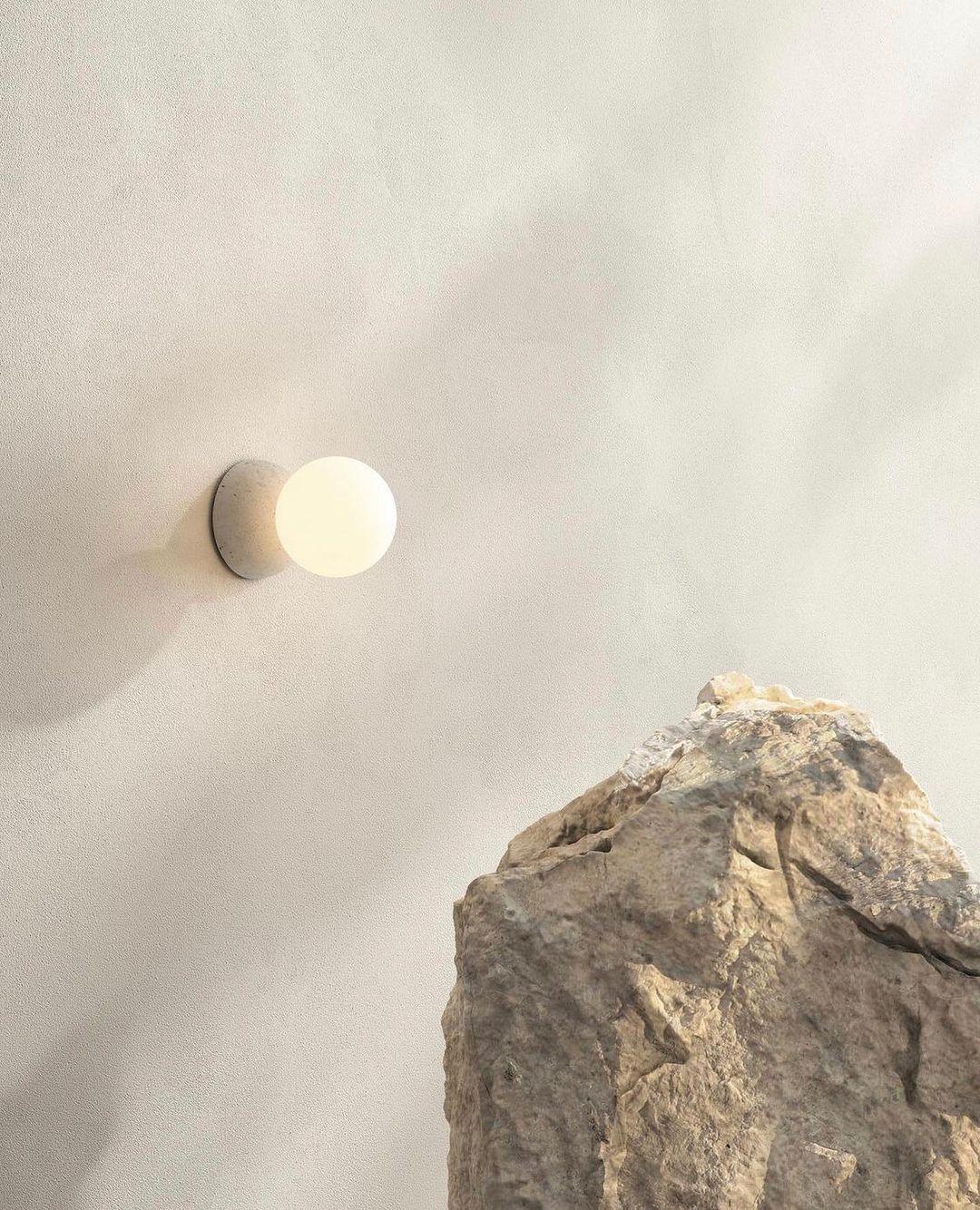 Lustra Applique Murale Béton Verre Opale - Neutralighting