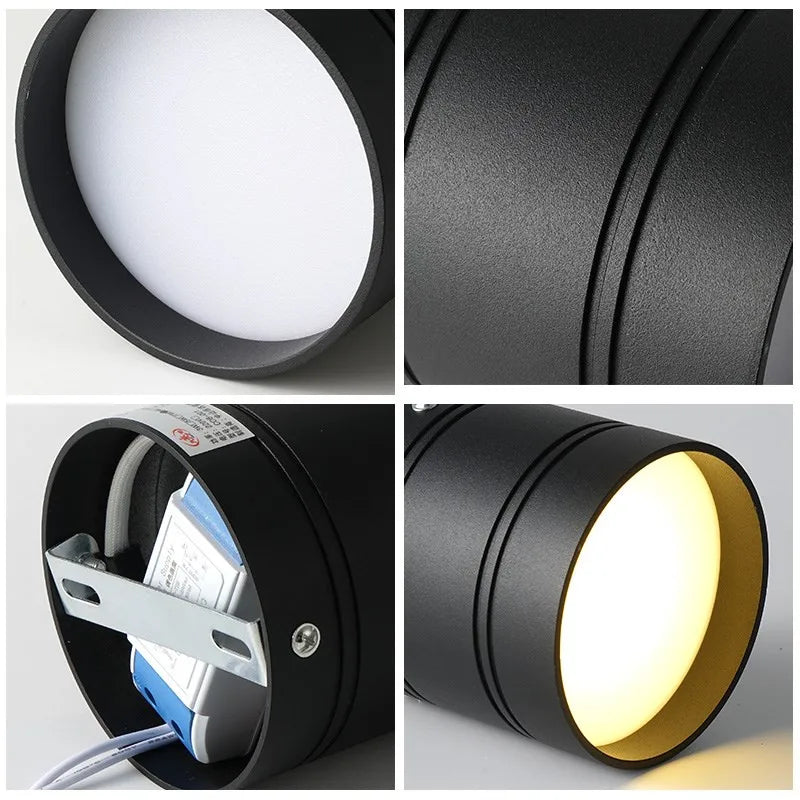 Plafonnier — Downlights LED à intensité variable cob plafonniers cylindre lampe de mur