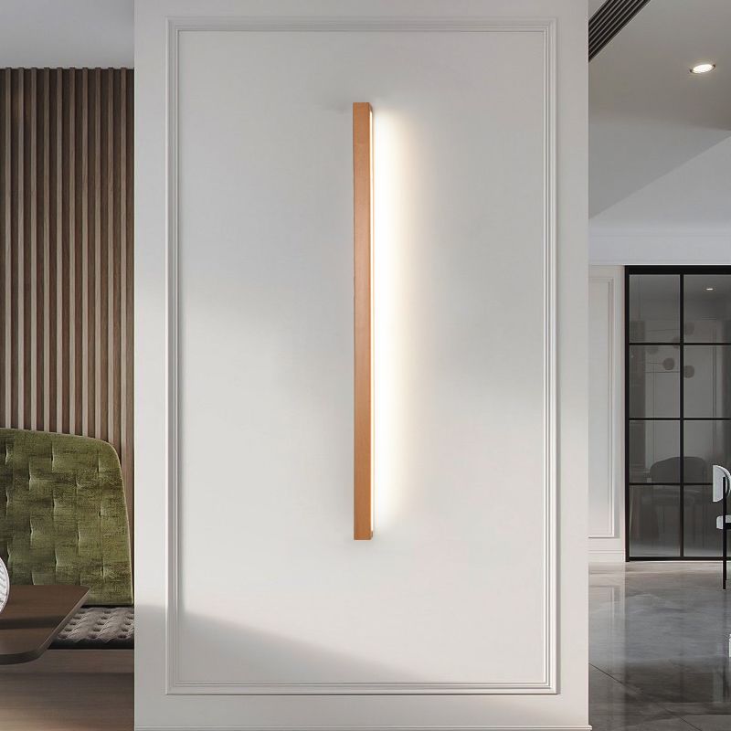 Dwyn Applique Murale Miroir Linéaire Minimaliste Bois Salon - 5