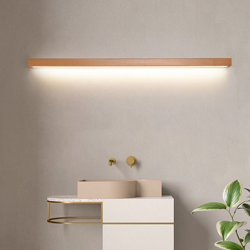 Dwyn Applique Murale Miroir Linéaire Minimaliste Bois Salon - 60 cm - 1 Lumière