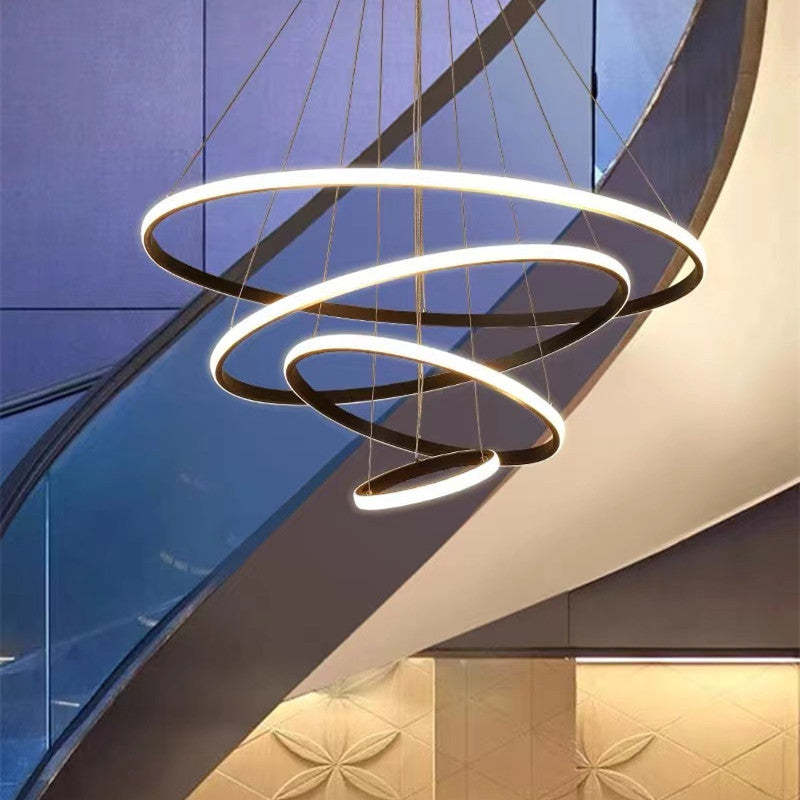 Zin Suspension Anneau Moderne Noir/Blanc/Doré. Salon - Neutralighting