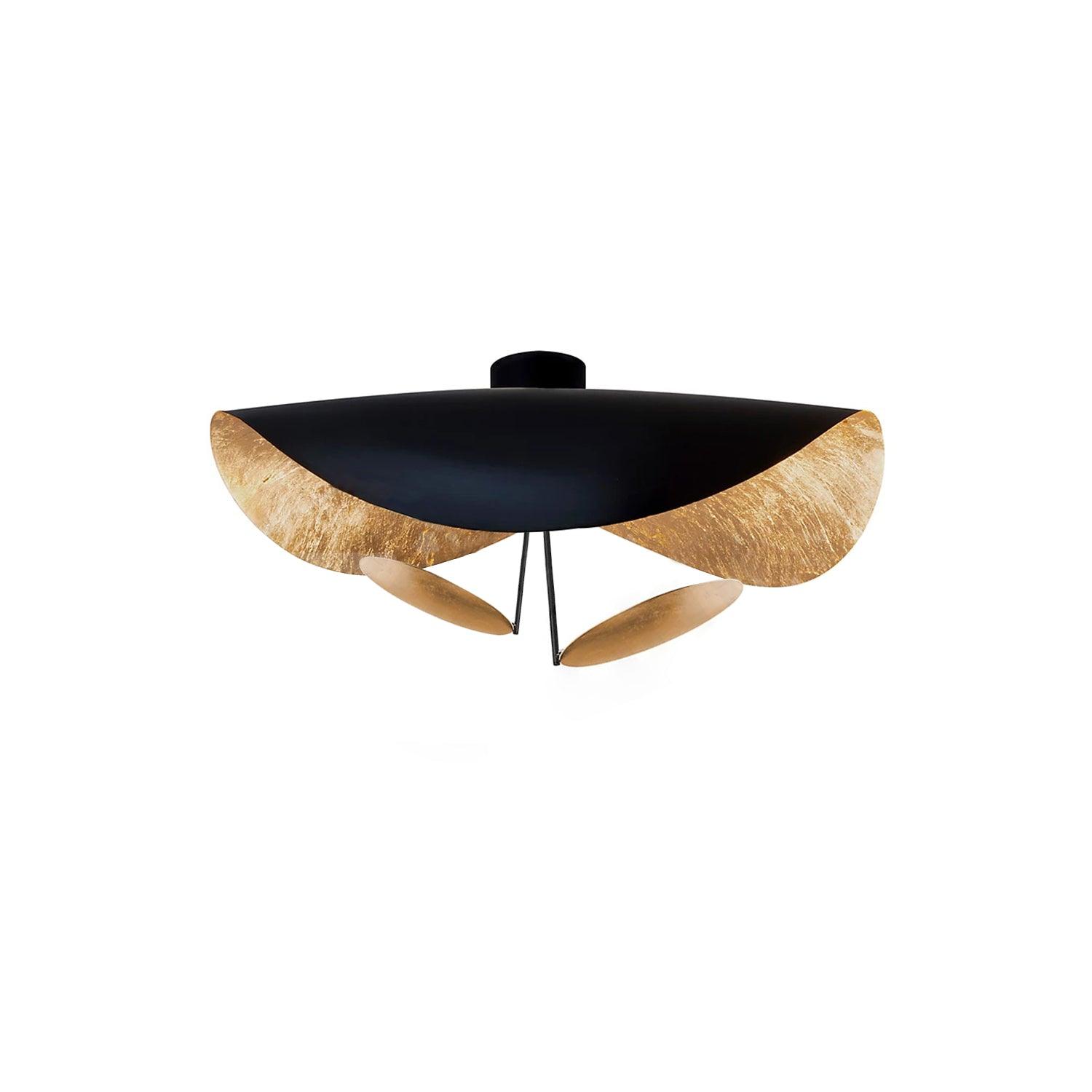 Solara Plafonnier Abat-jour Courbé et Intérieur Doré - Neutralighting