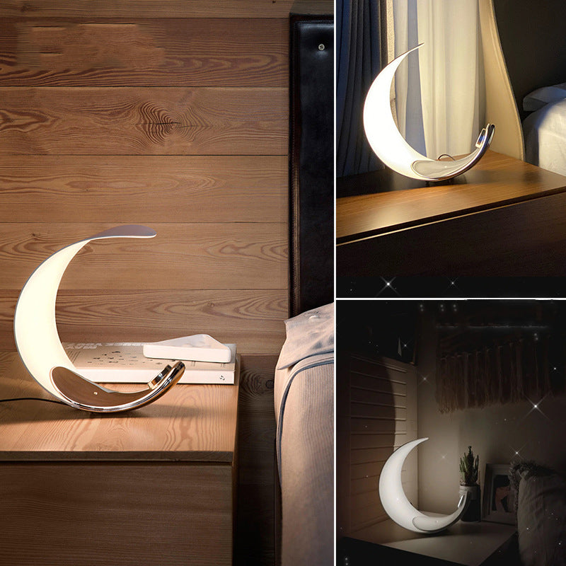 Aria Lampe de Table Lune Moderne, Métal/Acrylique, Blanc, Salon - Neutralighting