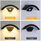 Elvon Applique Murale Capteur étanche Arc Modern Noir. Extérieur - Neutralighting