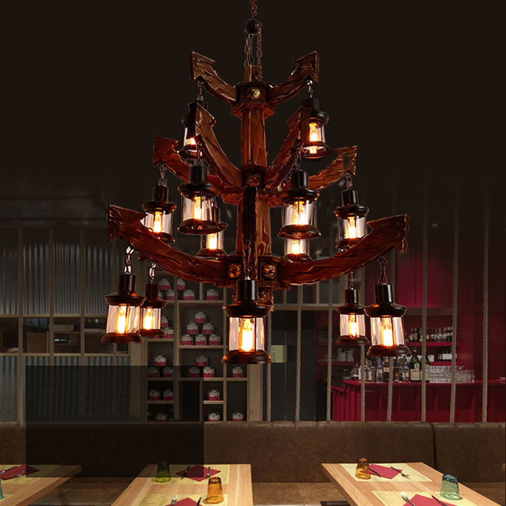 Epoch Lustre Vintage, Metal/Bois, Marron, Salon - Neutralighting