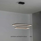 Arisha Suspension Rectangulaire Nordique, Métal/Acrylique, Noir, Chambre à Coucher/Salon - Neutralighting