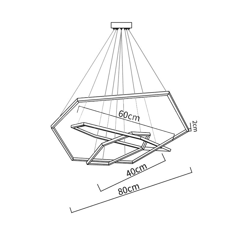 Ray Suspension Géométrique Contemporain, Métal, Doré, Salon/Chambre à Coucher - Neutralighting