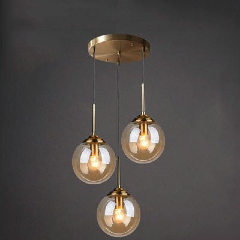Narell Luminaires Suspension Verre Transparent Ambre - Neutralighting