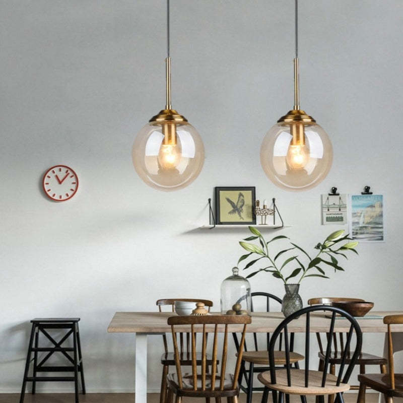 Narell Luminaires Suspension Verre Transparent Ambre - Neutralighting