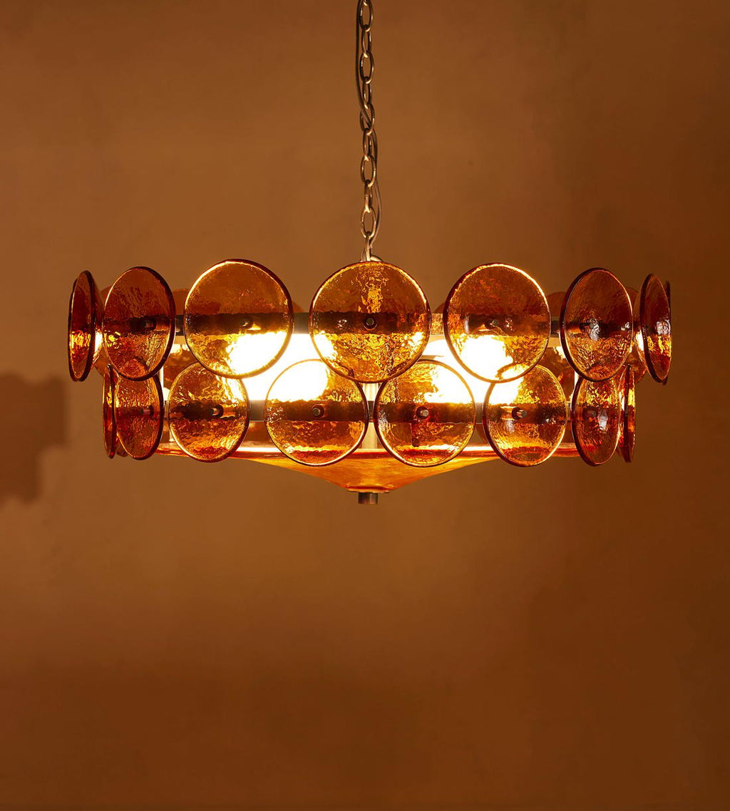 Aurora Chandelier Disque Verre Murano Vintage - Neutralighting