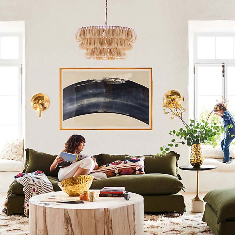 Ritta Suspension Nuage Retro, Metal/Tissu, Rose/Beige/Violet, Salon - Neutralighting
