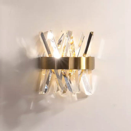 Kristy Applique Murale Luxueux LED Moderne Métal Cristal Or Chambre à Coucher/Salon - Neutralighting