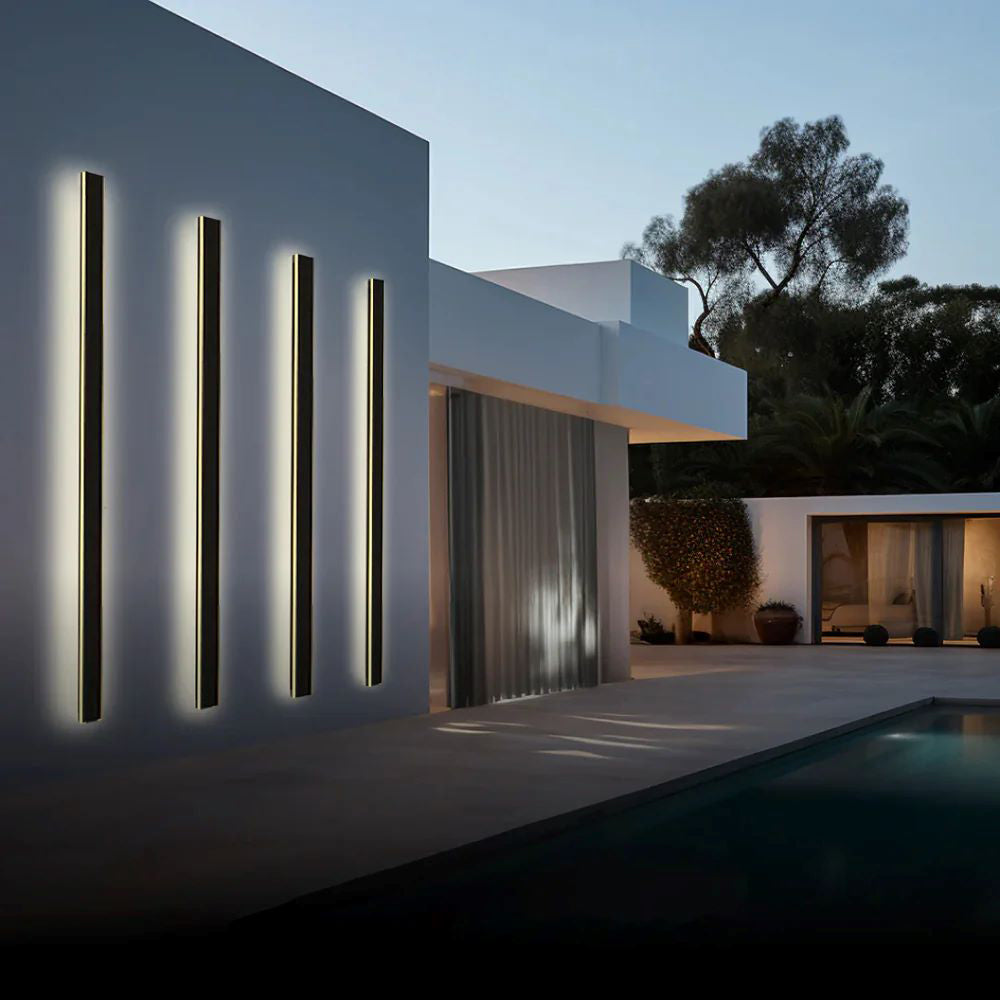 Elune Applique Murale Extérieur LED Étanche Minimaliste Métal Cour - 100 cm - Blanc