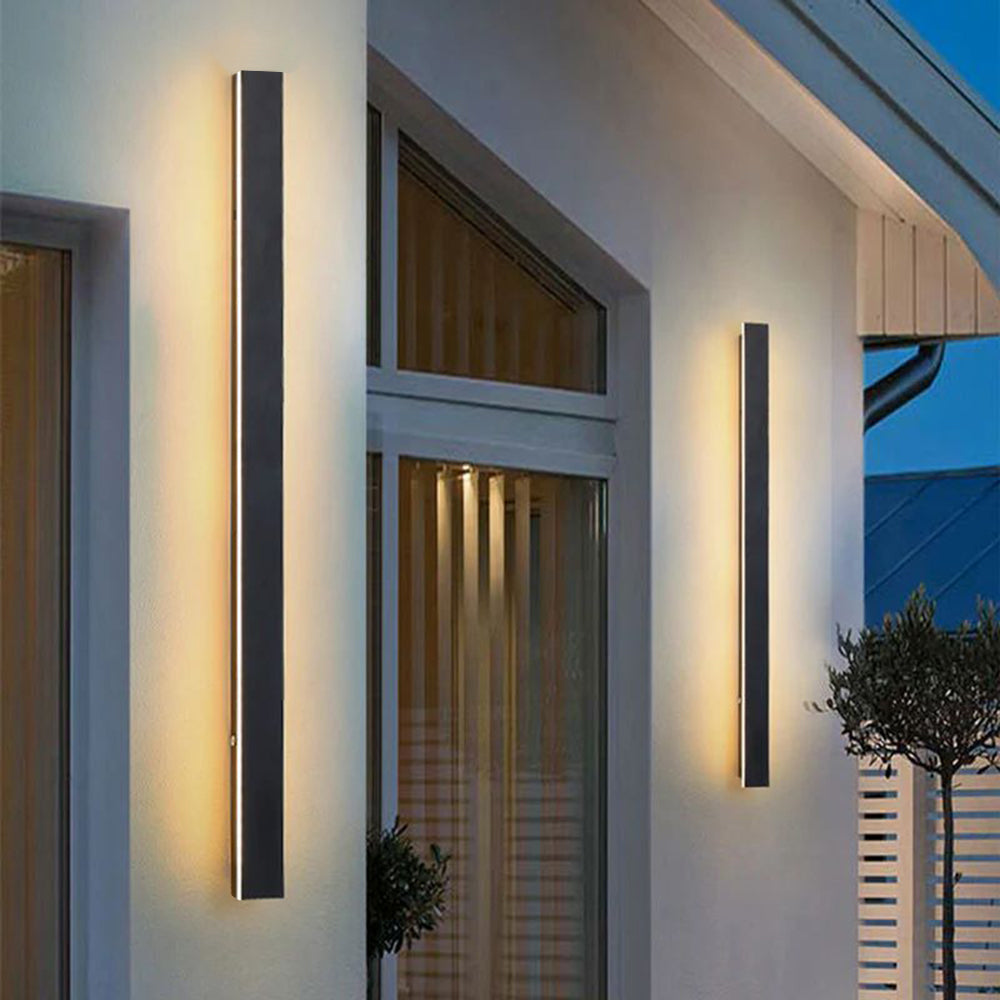 Elune Applique Murale Extérieur LED Étanche Minimaliste Métal Cour - 200 cm - Blanc chaud
