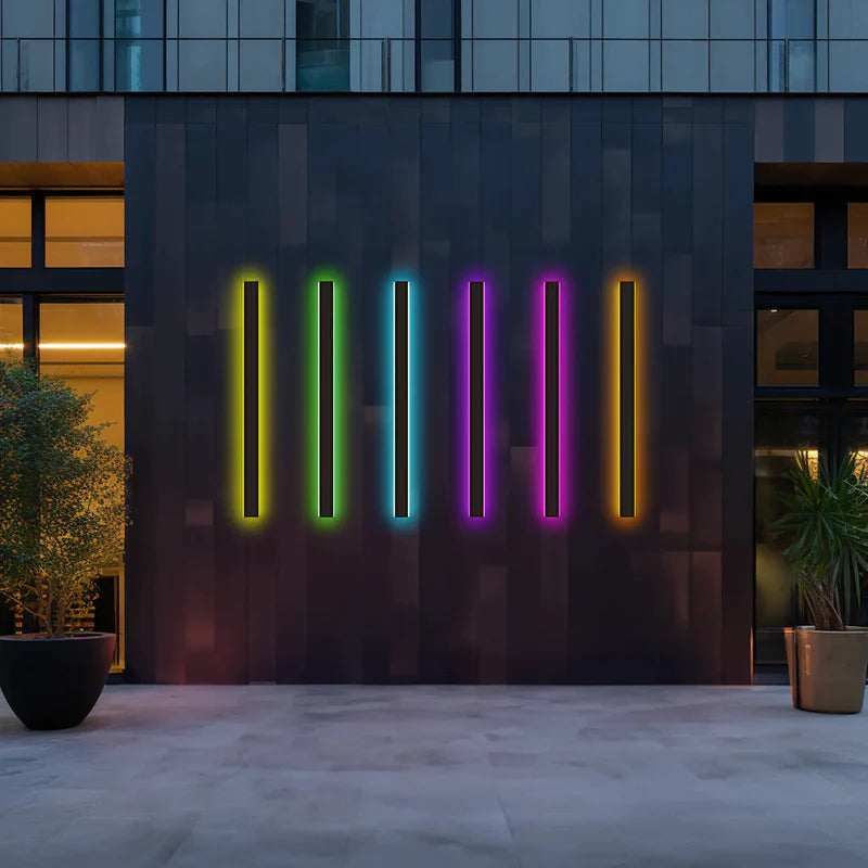 Elune Applique Murale Extérieur LED Étanche Minimaliste Métal Cour - 200 cm - RGB