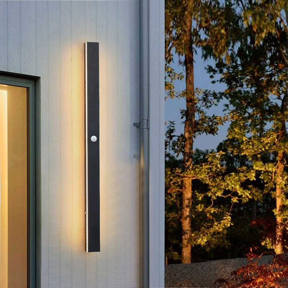 Elune Applique Murale Extérieur LED Étanche Minimaliste Métal Cour - 60 cm - Blanc chaud avec détecteur de mouvement