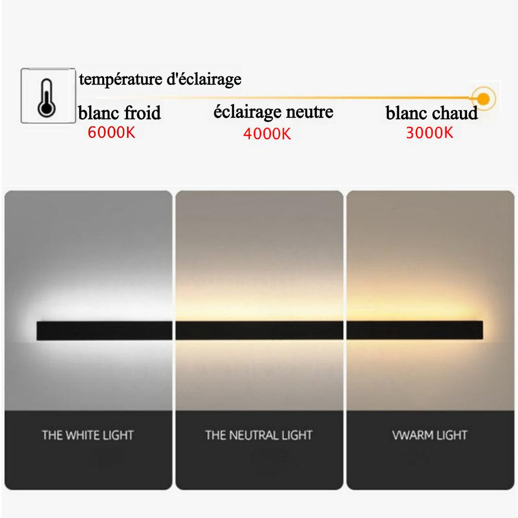 Elune Applique Murale Extérieur LED Étanche Minimaliste Métal Cour - 7