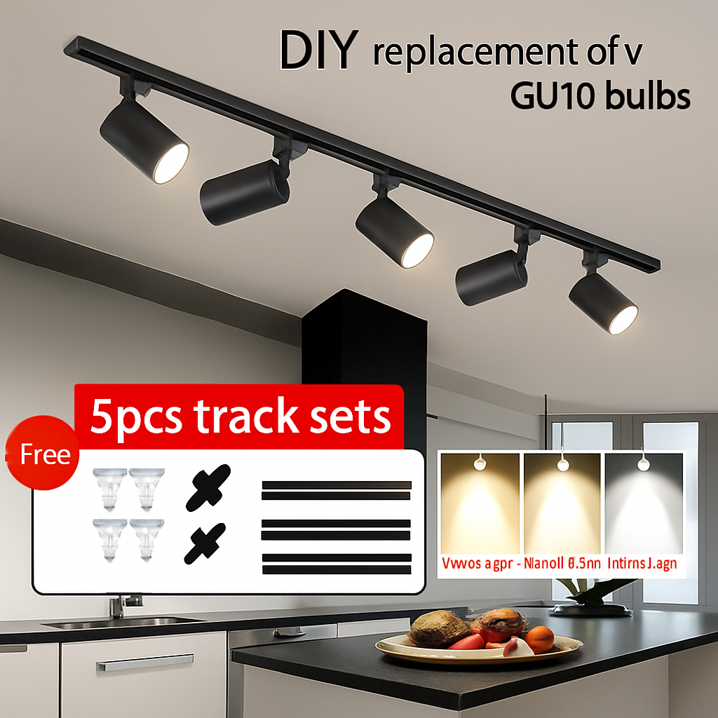 Luminaire — Ensemble complet de rails d'éclairage à LED remplaçable pour intérieur