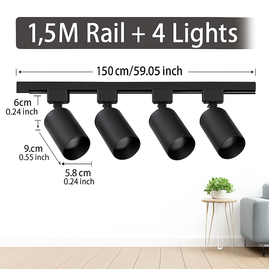 Luminaire — Ensemble complet de rails d'éclairage à LED remplaçable pour intérieur