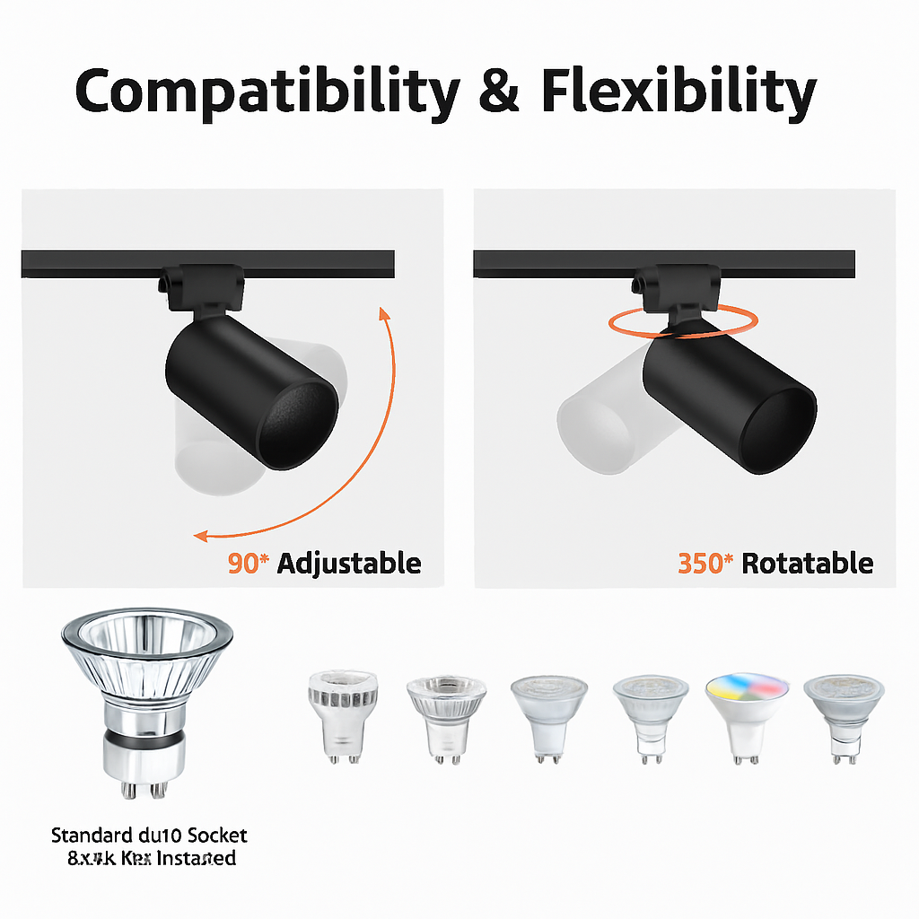 Luminaire — Ensemble complet de rails d'éclairage à LED remplaçable pour intérieur
