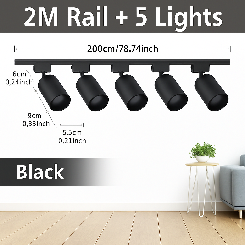 Luminaire — Ensemble complet de rails d'éclairage à LED remplaçable pour intérieur