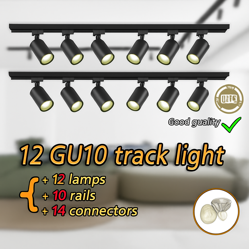 Luminaire — Ensemble d'éclairage sur rail dimmable pour maison intelligente
