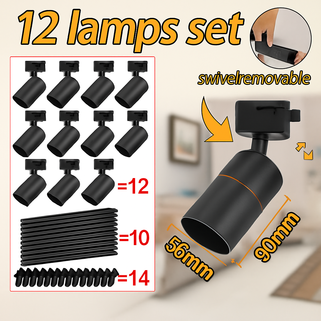 Luminaire — Ensemble d'éclairage sur rail dimmable pour maison intelligente