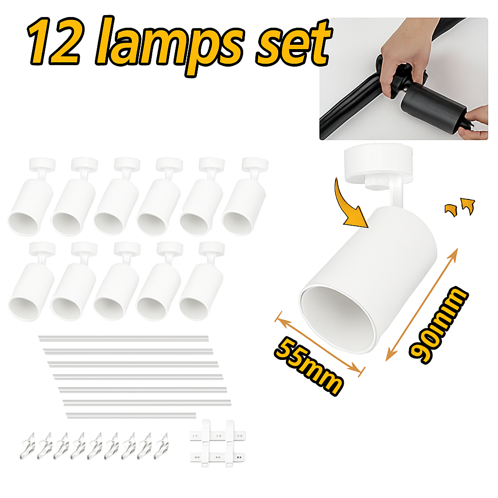 Luminaire — Ensemble d'éclairage sur rail dimmable pour maison intelligente