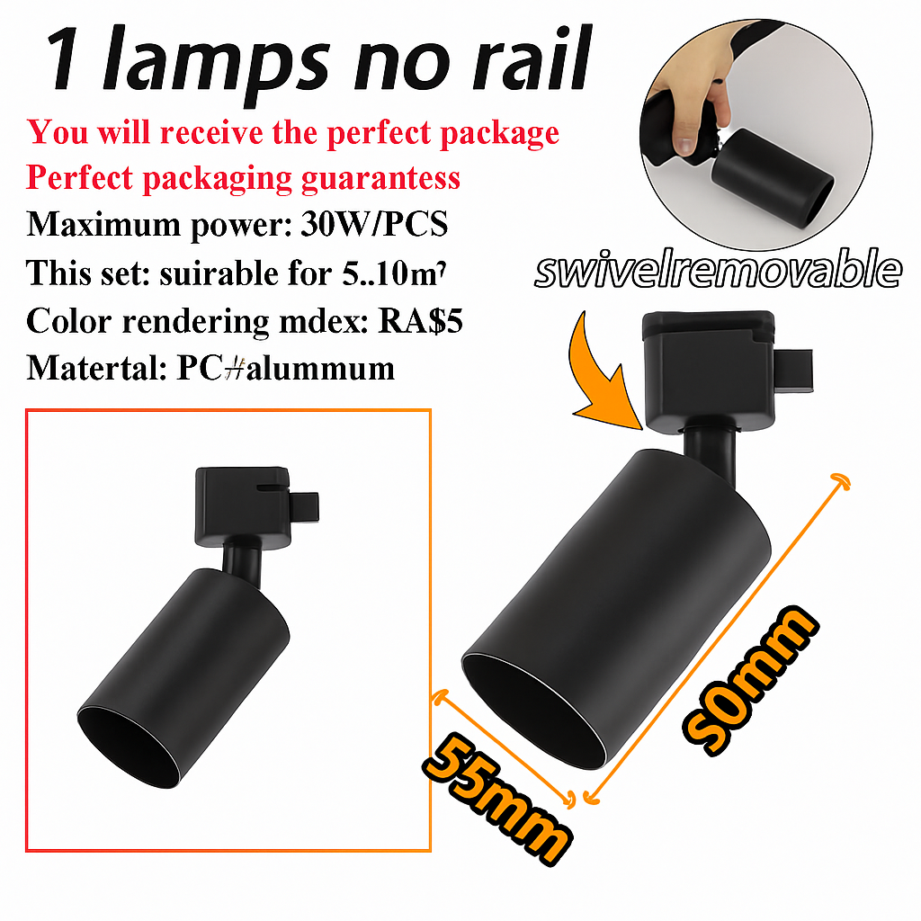 Luminaire — Ensemble d'éclairage sur rail dimmable pour maison intelligente