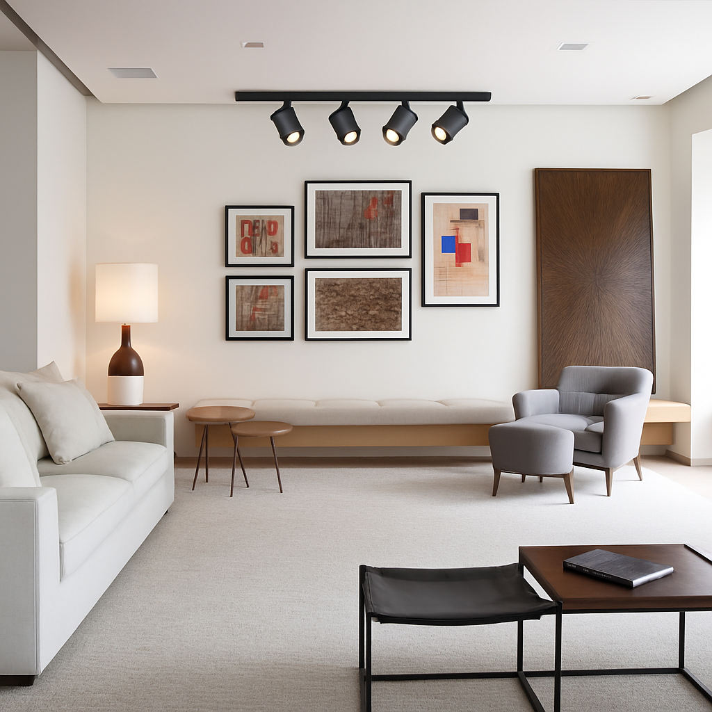 Luminaire — Ensemble d'éclairage sur rail dimmable pour maison intelligente