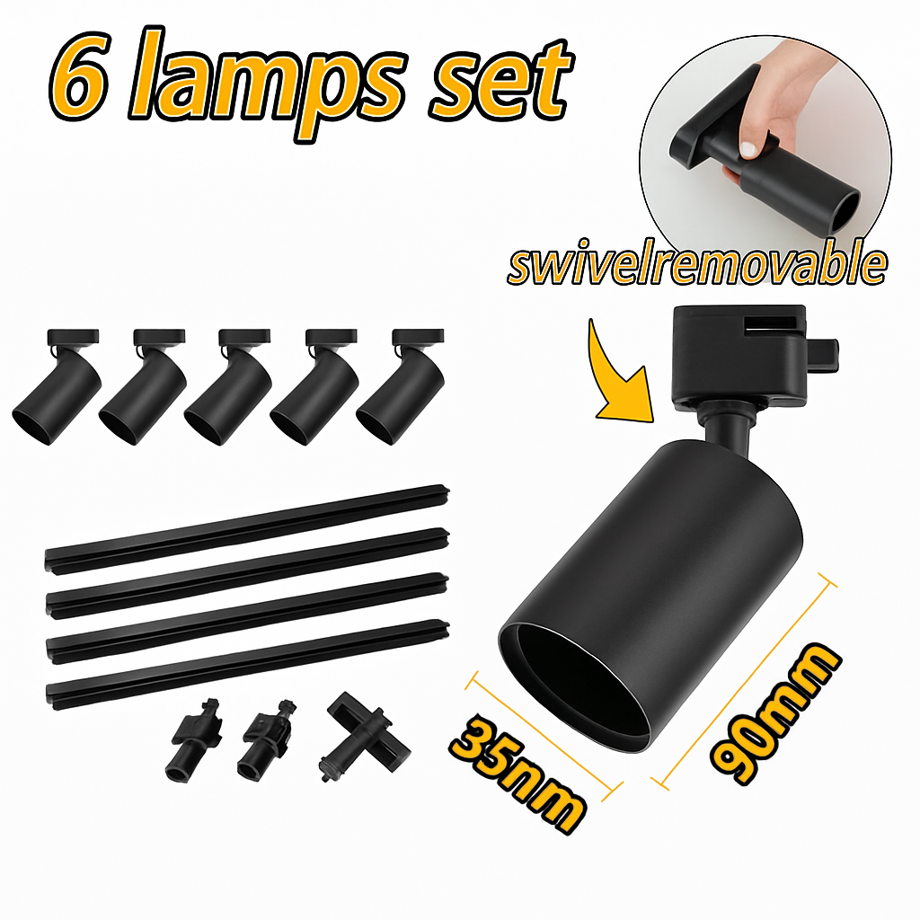 Luminaire — Ensemble d'éclairage sur rail dimmable pour maison intelligente