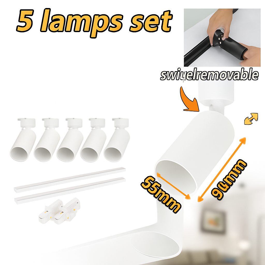 Luminaire — Ensemble d'éclairage sur rail dimmable pour maison intelligente