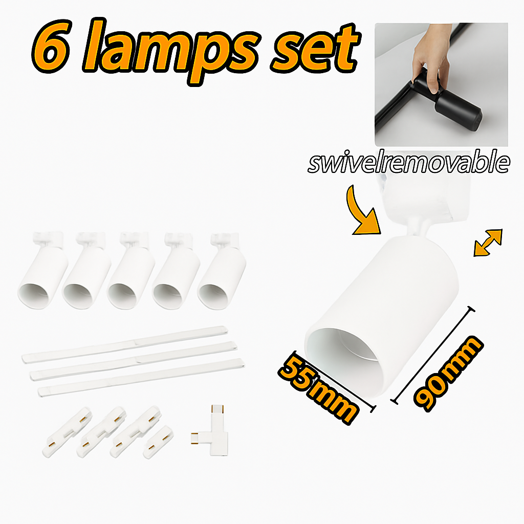 Luminaire — Ensemble d'éclairage sur rail dimmable pour maison intelligente