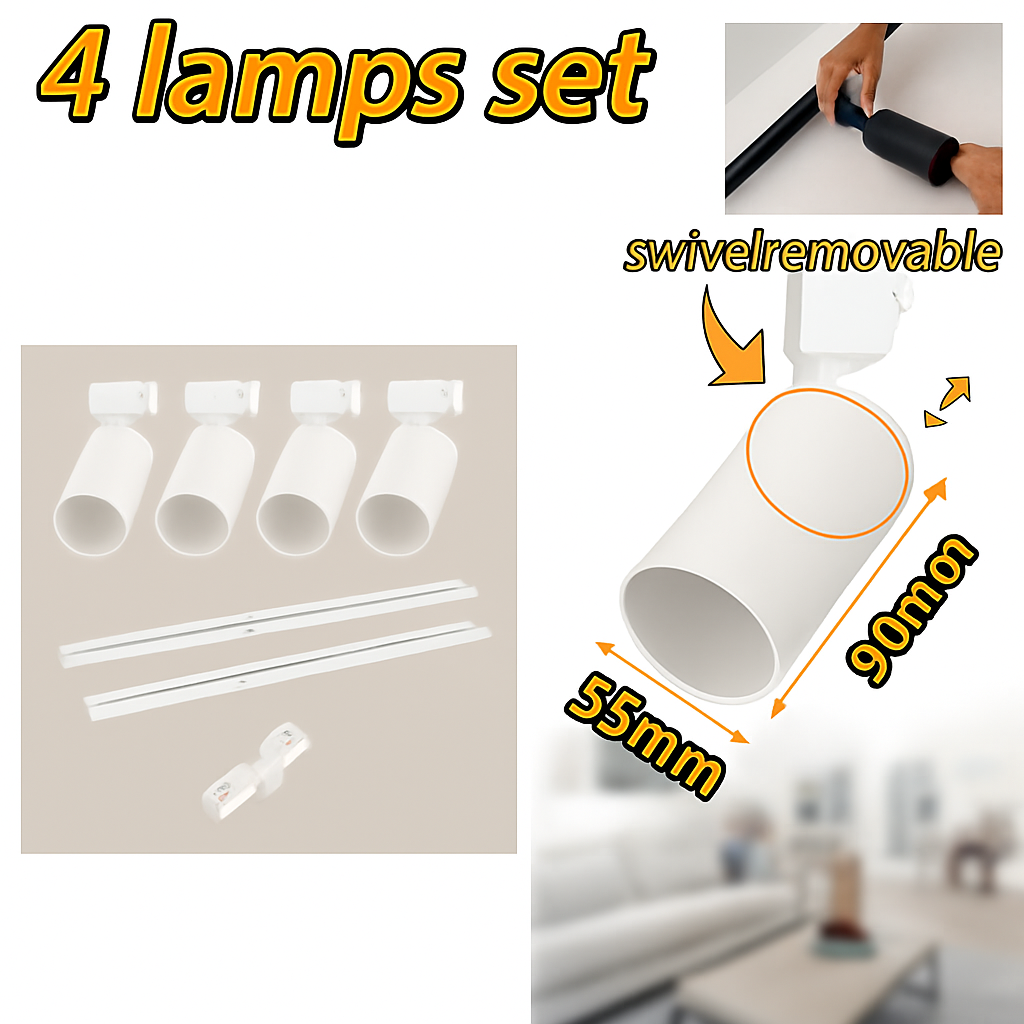 Luminaire — Ensemble d'éclairage sur rail dimmable pour maison intelligente