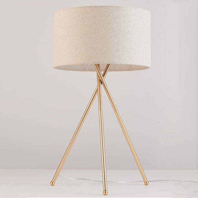 Mira Lampadaire/Lampe de Table Cylindre Moderne, Métal/Tissu, Blanc, Salon - Neutralighting
