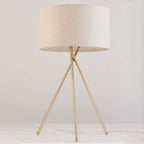 Mira Lampadaire/Lampe de Table Cylindre Moderne, Métal/Tissu, Blanc, Salon - Neutralighting