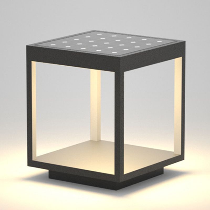 Ray Lampe de Poteau Rectangulaire Moderne, Métal, Noir, Jardin - Neutralighting