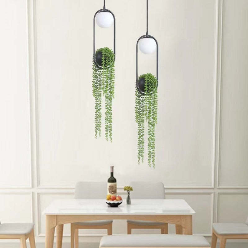 Ritta Suspension Globe Simple, Métal/Acrylique, Noir/Blanc, Chambre à Coucher/Cuisine - Neutralighting
